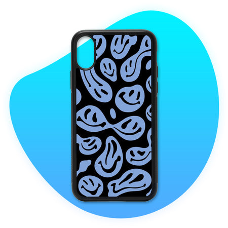 Coque Smileys Déformés Bleu & Noir - Coque de téléphone TropiCase