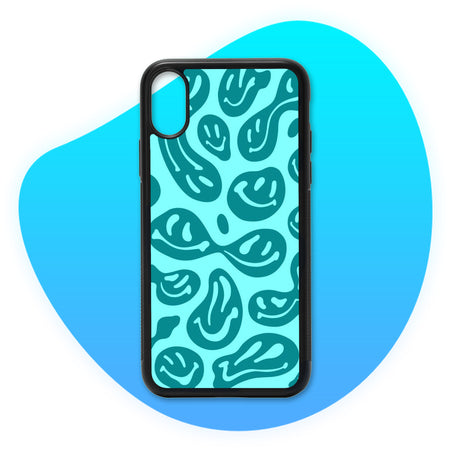 Coque Smileys Déformés Bleu clair - Coque de téléphone TropiCase