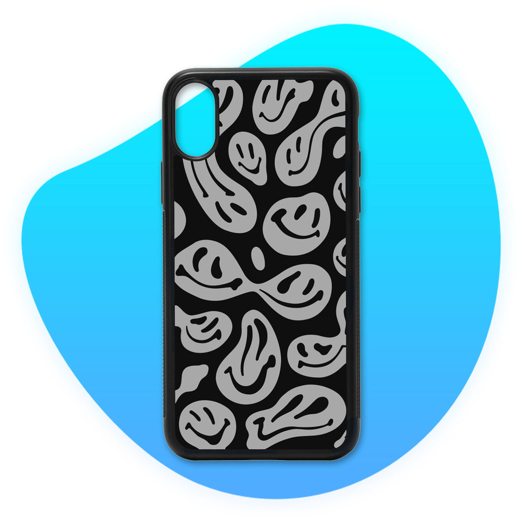 Coque Smileys Déformés Gris & Noir - Coque de téléphone TropiCase