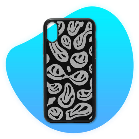 Coque Smileys Déformés Gris & Noir - Coque de téléphone TropiCase