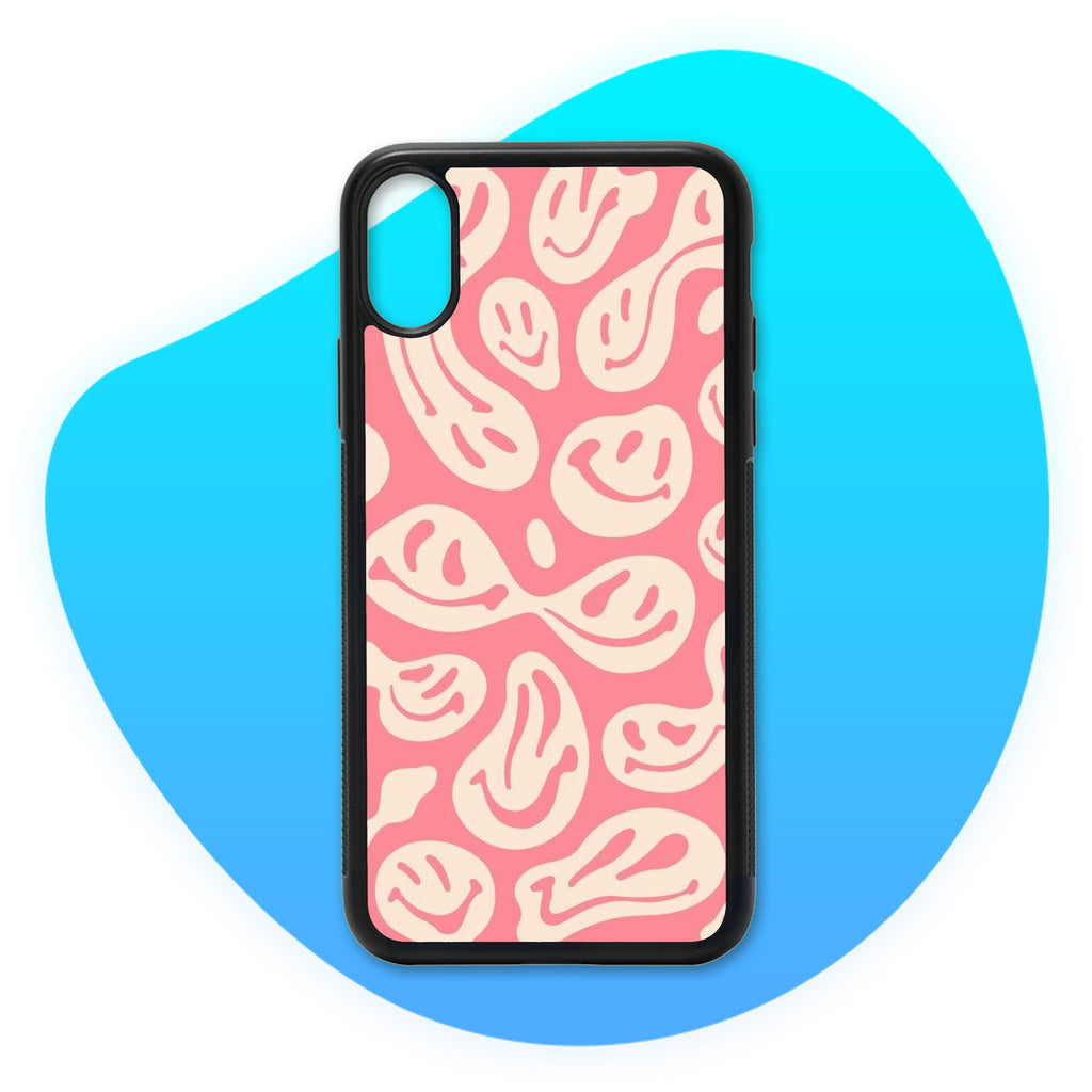 Coque Smileys Déformés Rose & Jaune clair - Coque de téléphone TropiCase