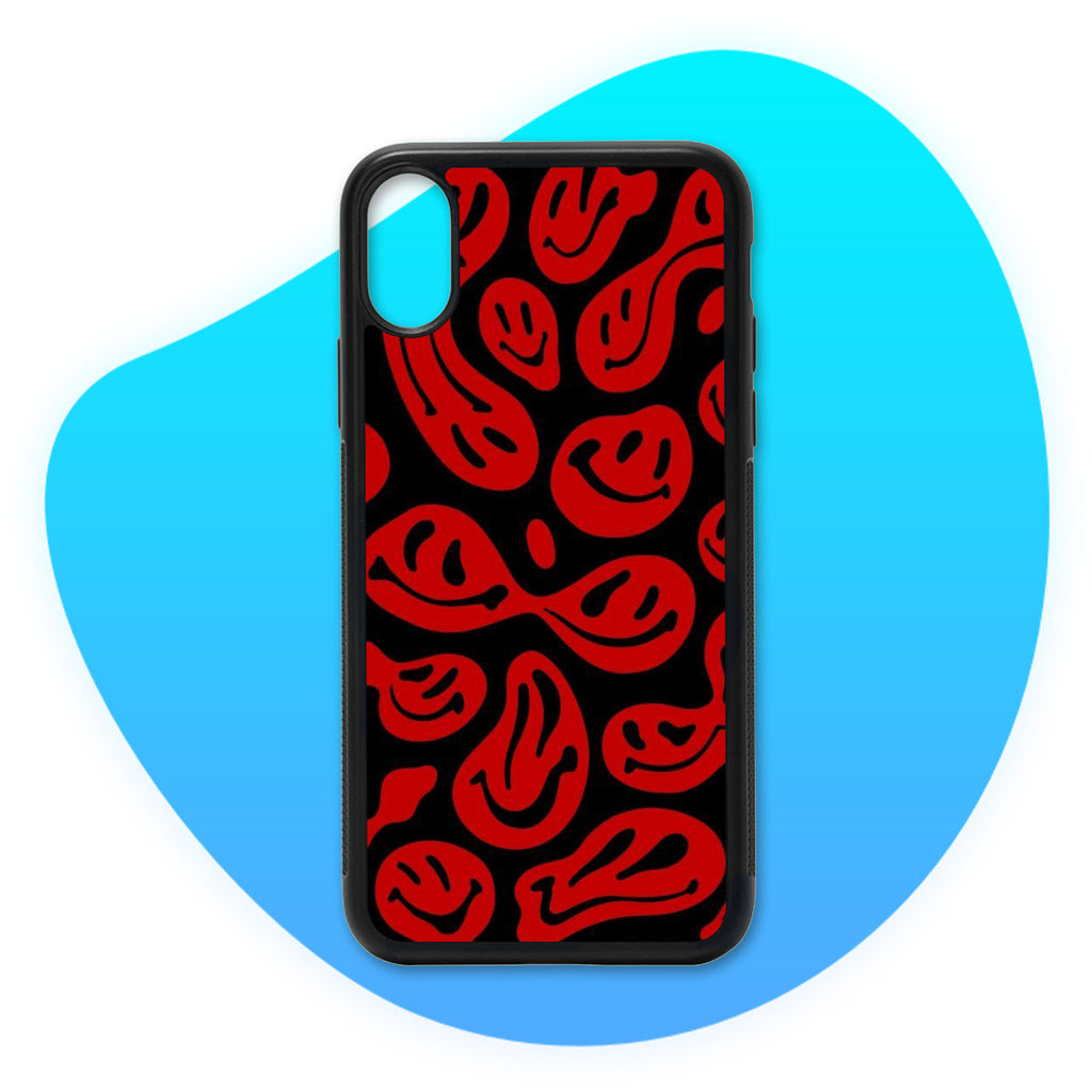Coque Smileys Déformés Rouge & Noir - Coque de téléphone TropiCase